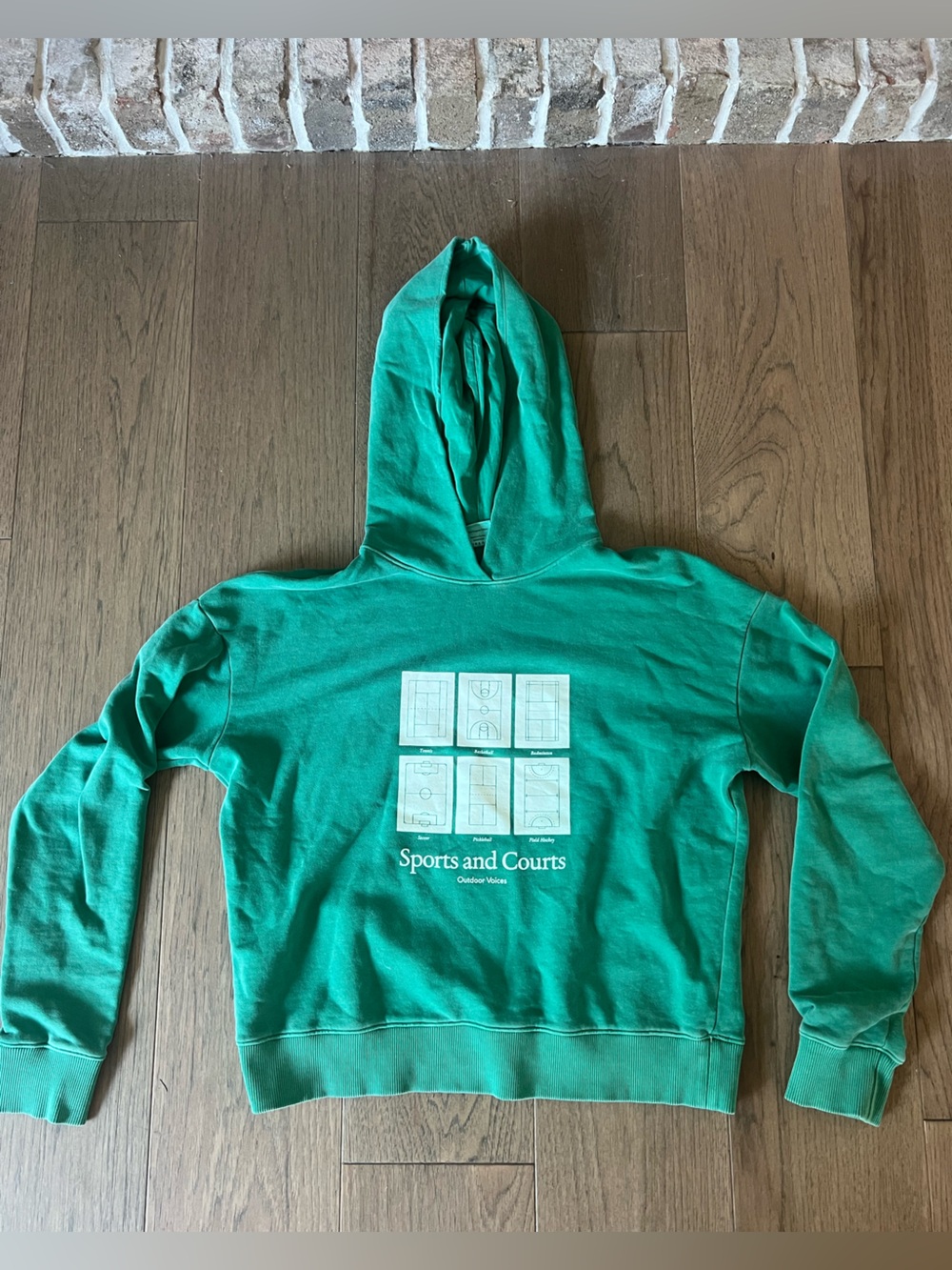 Women’s Outdoor Voices Green Graphic Hoodie Size Large